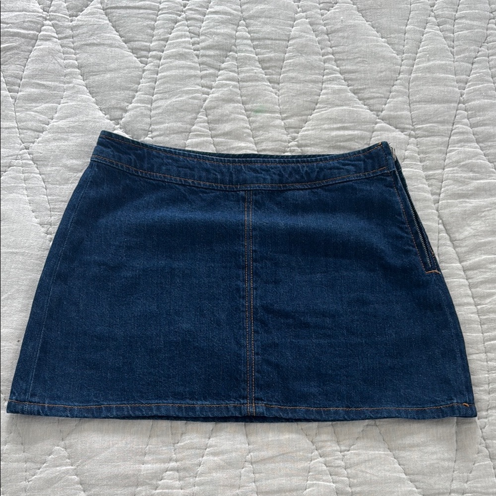 Zara Blue A-Line Mini Skirt Casual NWOT